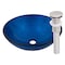 Novatto VERDAZZURRO Glass Vessel Bathroom Sink Set, Brushed Nickel TIG-S132BN - alternate 1